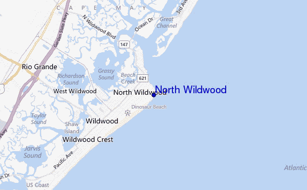 locatiekaart van North Wildwood