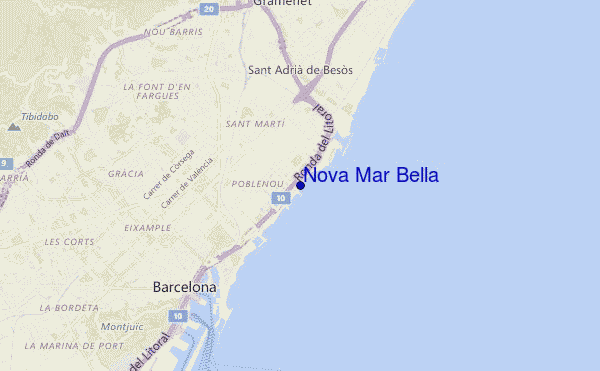locatiekaart van Nova Mar Bella