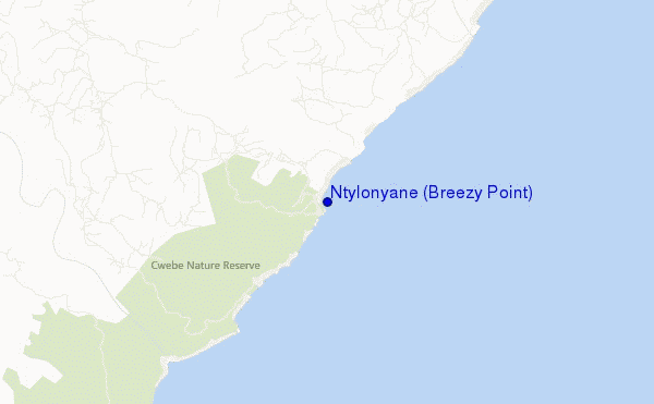 locatiekaart van Ntylonyane (Breezy Point)