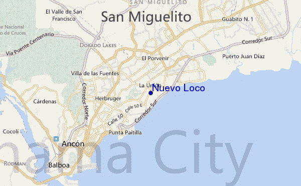locatiekaart van Nuevo Loco