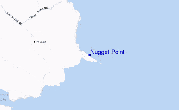 locatiekaart van Nugget Point