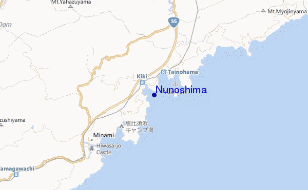 locatiekaart van Nunoshima