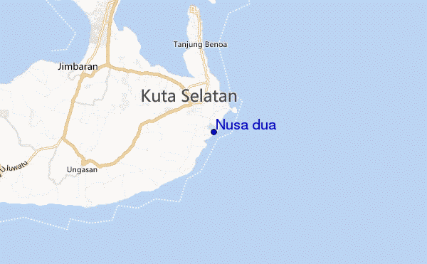 locatiekaart van Nusa dua