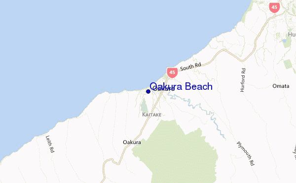 locatiekaart van Oakura Beach