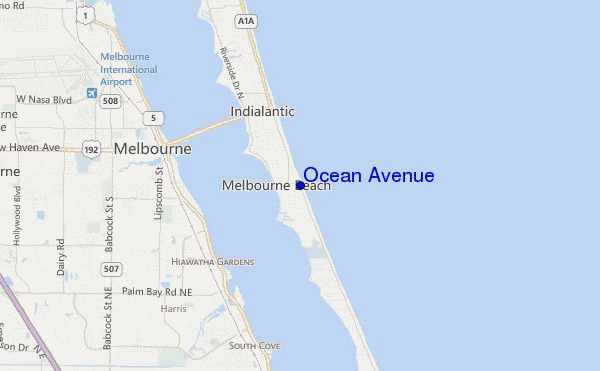 locatiekaart van Ocean Avenue