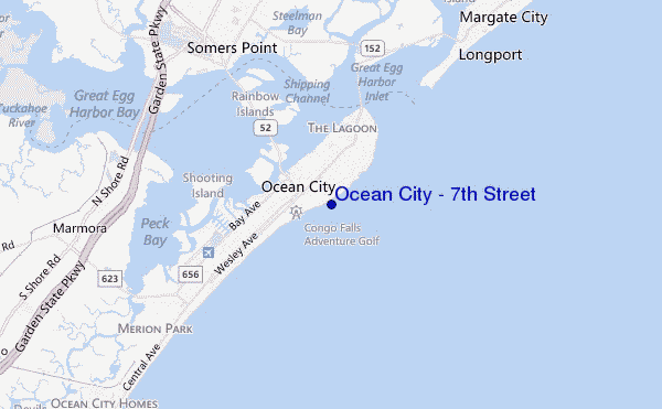 locatiekaart van Ocean City - 7th Street