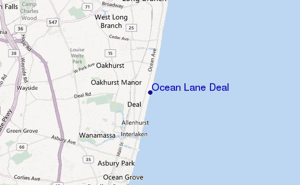 locatiekaart van Ocean Lane Deal