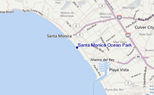 locatiekaart van Santa Monica Ocean Park
