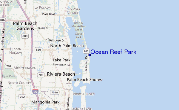 locatiekaart van Ocean Reef Park