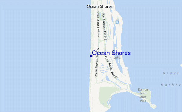 locatiekaart van Ocean Shores