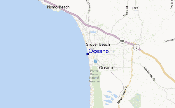 locatiekaart van Oceano
