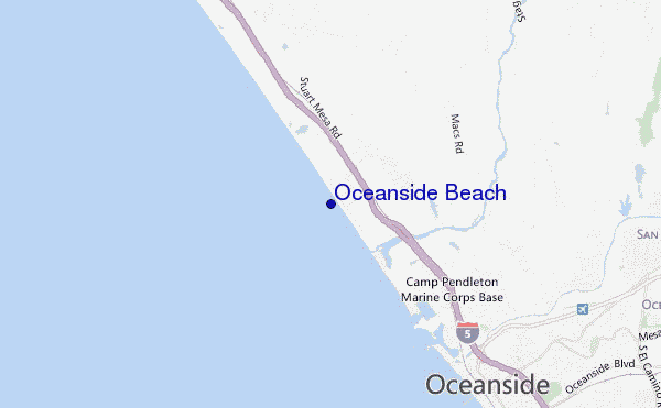 locatiekaart van Oceanside Beach