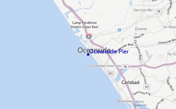 locatiekaart van Oceanside Pier