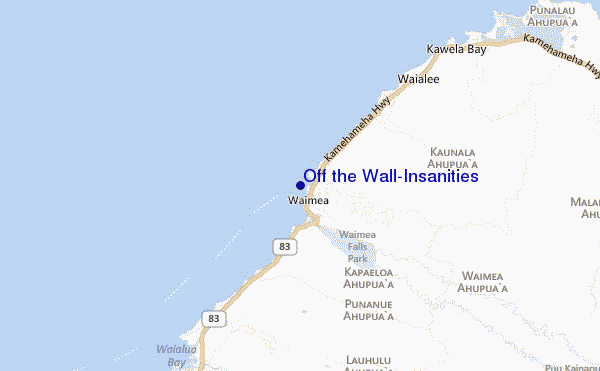 locatiekaart van Off the Wall/Insanities
