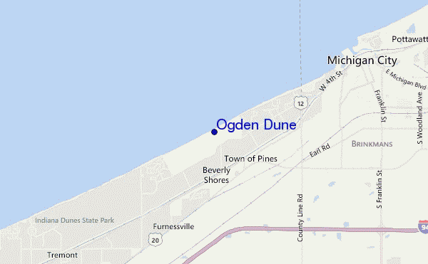 locatiekaart van Ogden Dune