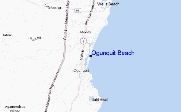 locatiekaart van Ogunquit Beach