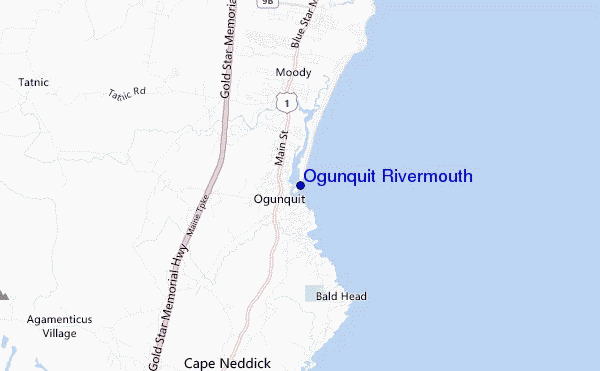 locatiekaart van Ogunquit Rivermouth