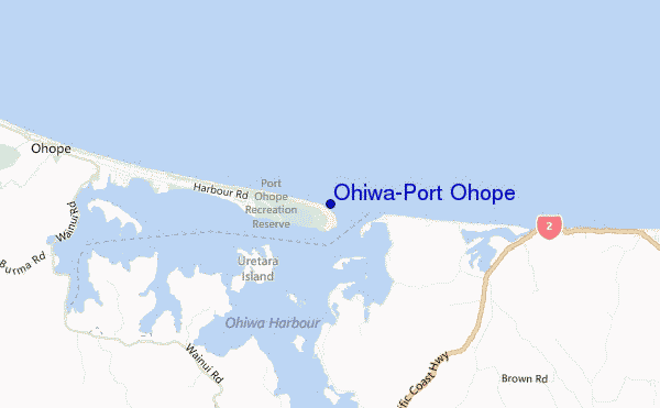 locatiekaart van Ohiwa-Port Ohope