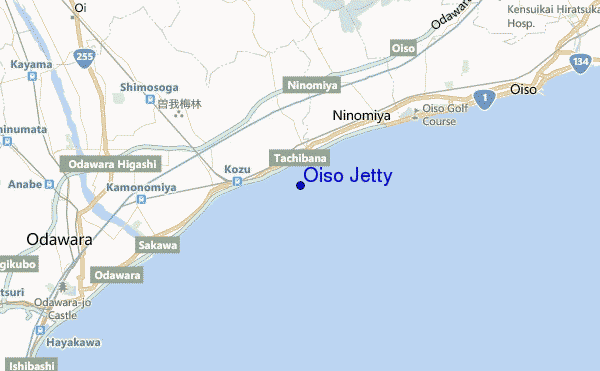 locatiekaart van Oiso Jetty