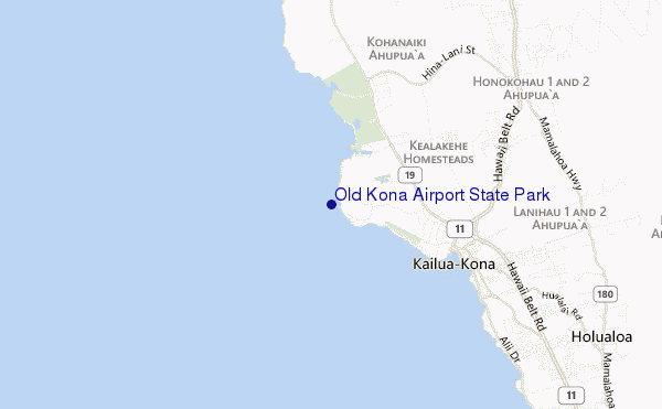 locatiekaart van Old Kona Airport State Park