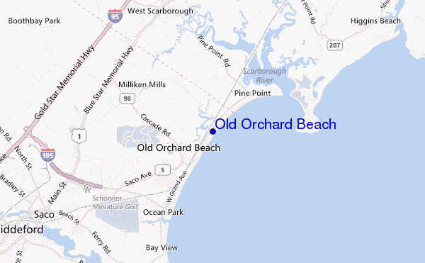 locatiekaart van Old Orchard Beach