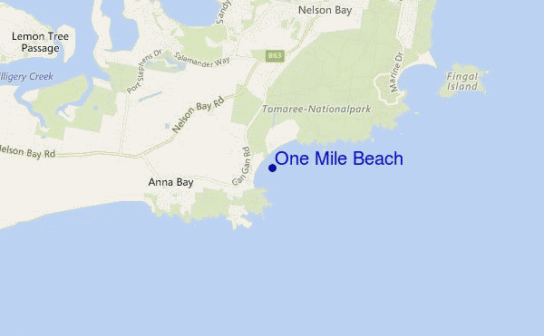 locatiekaart van One Mile Beach