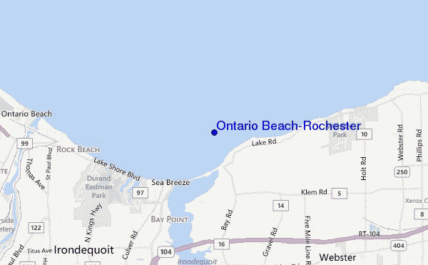 locatiekaart van Ontario Beach-Rochester