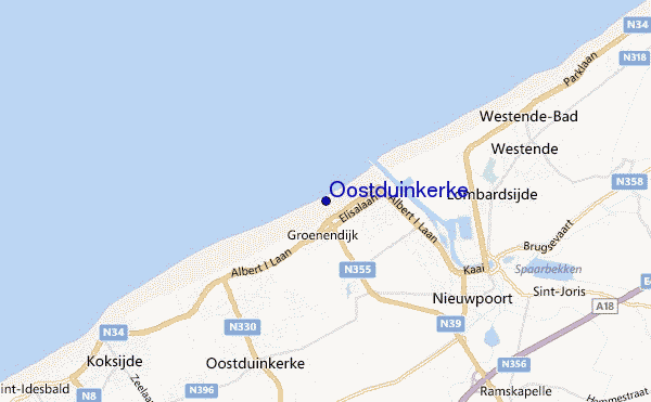 locatiekaart van Oostduinkerke