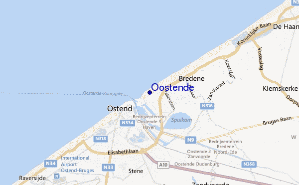 locatiekaart van Oostende