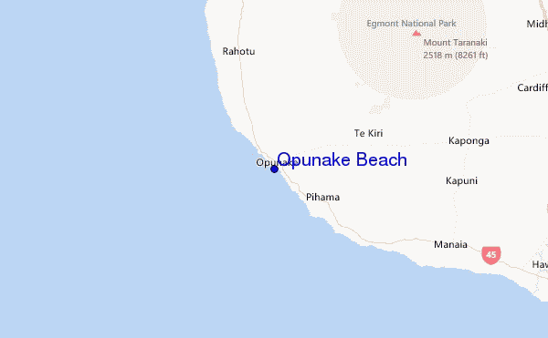 Opunake Beach Location Map