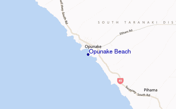 locatiekaart van Opunake Beach