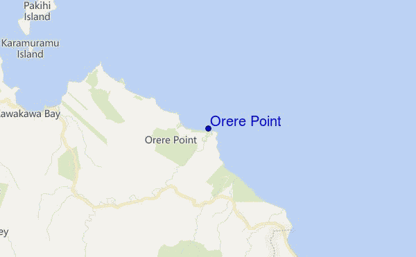 locatiekaart van Orere Point