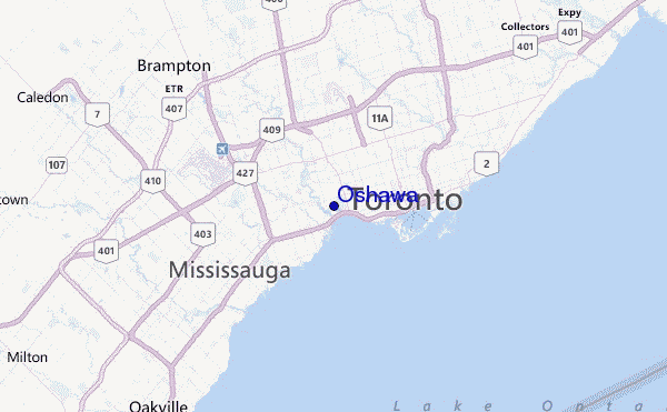 Oshawa Location Map