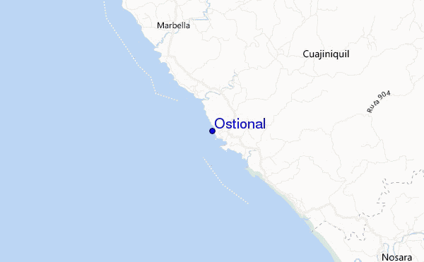 locatiekaart van Ostional