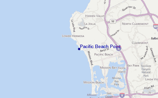 locatiekaart van Pacific Beach Point