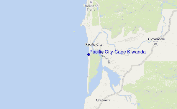 locatiekaart van Pacific City/Cape Kiwanda