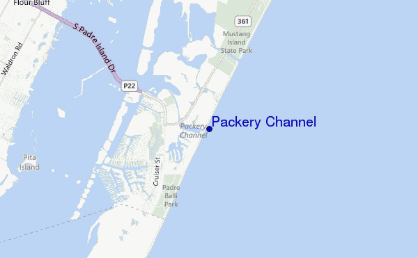locatiekaart van Packery Channel