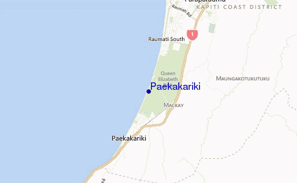 locatiekaart van Paekakariki