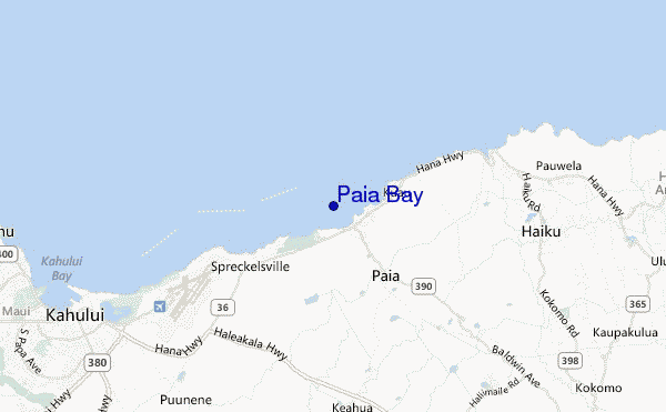 locatiekaart van Paia Bay