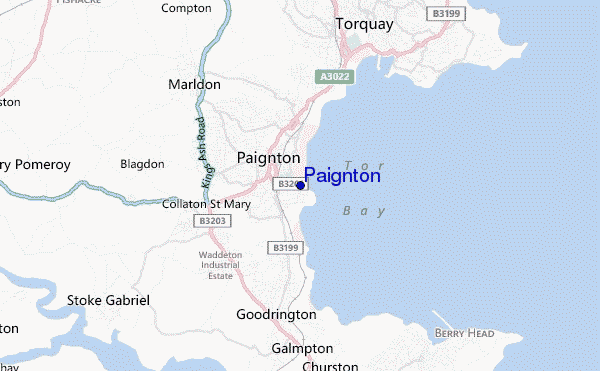 locatiekaart van Paignton
