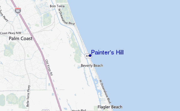 locatiekaart van Painter s Hill