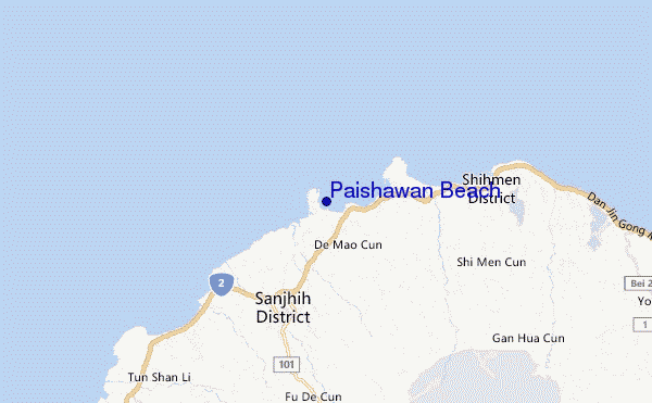 locatiekaart van Paishawan Beach