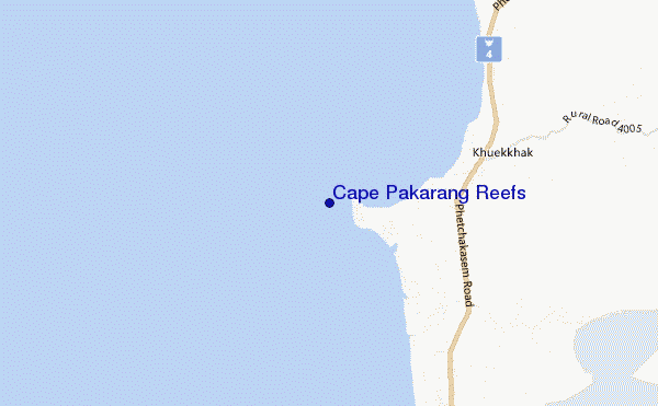 locatiekaart van Cape Pakarang Reefs