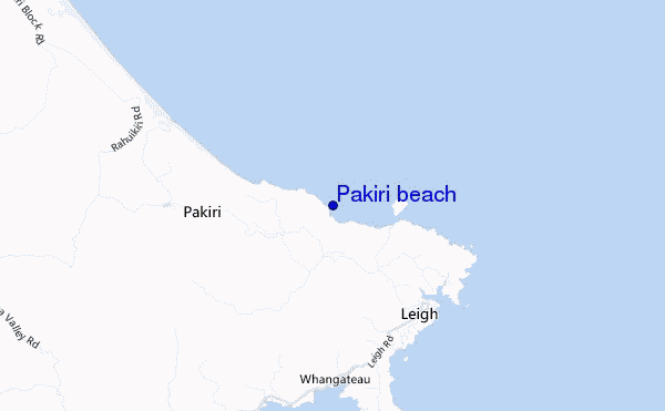 locatiekaart van Pakiri beach