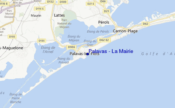 locatiekaart van Palavas - La Mairie