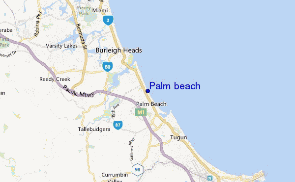 locatiekaart van Palm beach