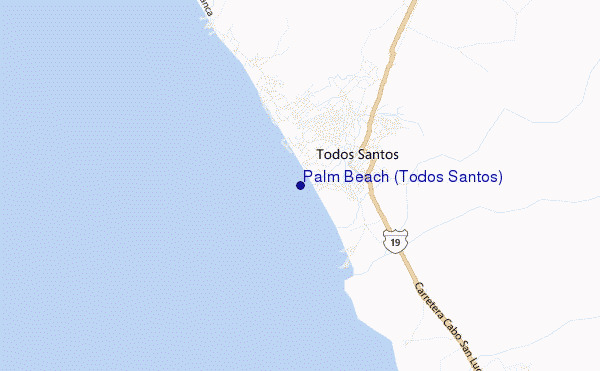 locatiekaart van Palm Beach (Todos Santos)