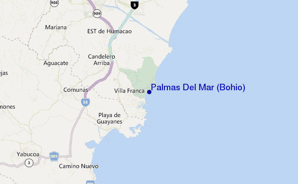 locatiekaart van Palmas Del Mar (Bohio)