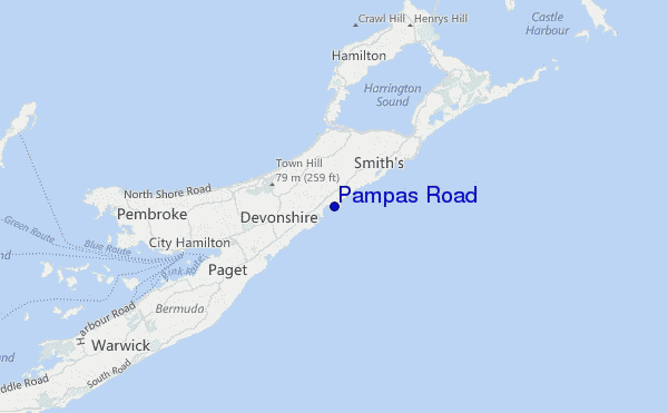 locatiekaart van Pampas Road
