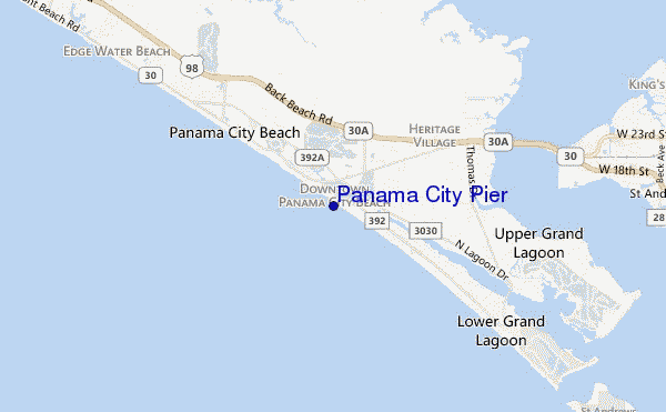 locatiekaart van Panama City Pier
